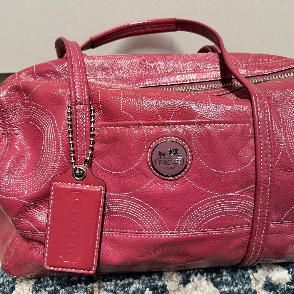 Vintage Coach Pink  Patent Leather Purse